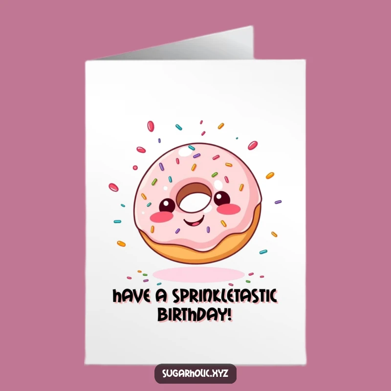 Free Printable Birthday Card: Giddy Doughnut - Sprinkly Downloadable Gift!