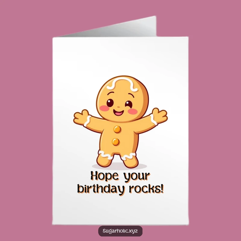 Free Printable Birthday Card: Dancing Gingerbread Man, Funny Downloadable Gift