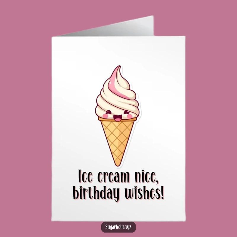 Free Printable Birthday Card: Jubilant Ice Cream Funny Downloadable Gift