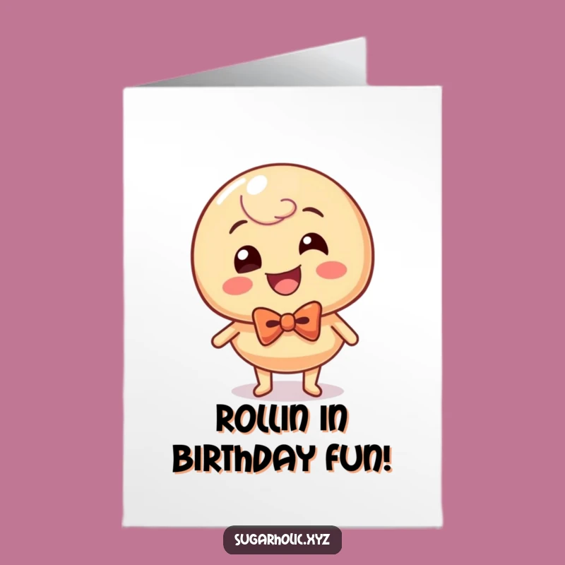 Free Printable Birthday Card: Giggling Candy Rolls with Joy for a Funny Gift!