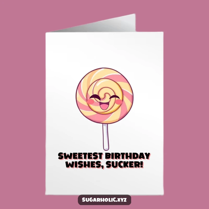 Free Printable Birthday Card: Funny Lollipop Wink - Downloadable Sweet Gift