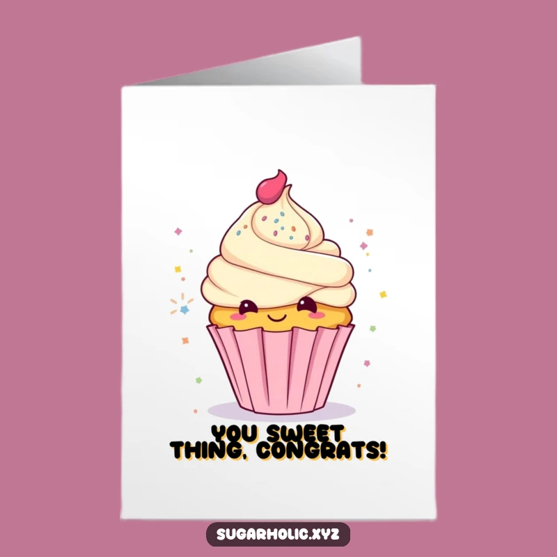 Free Printable Congrats Card: Glitter Cupcake - Funny Downloadable Gift