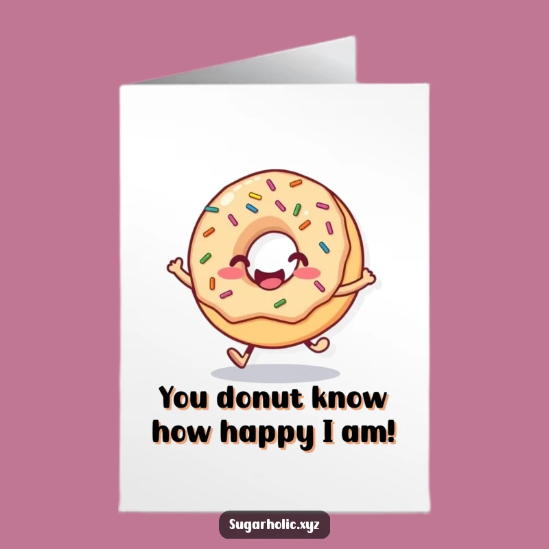 Free Printable Congrats Card: Hopping Donut Sprinkles Downloadable Celebration