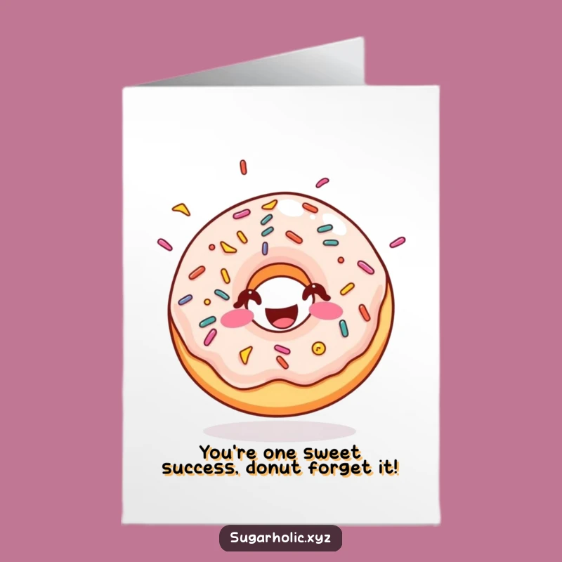 Free Printable Congrats Card: Joyful Doughnut Celebration Downloadable Gift