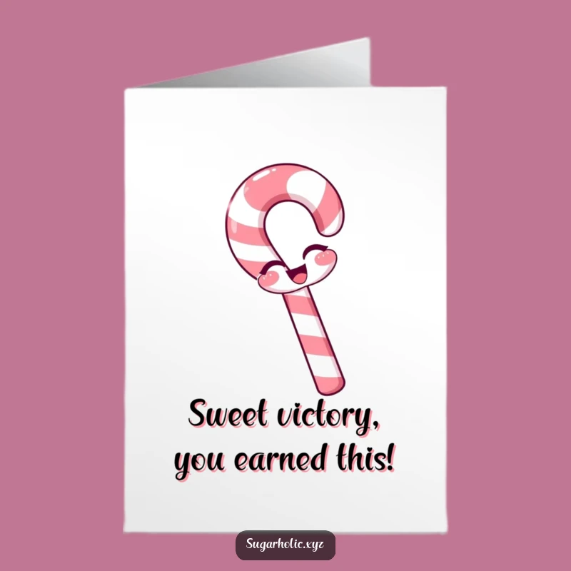 Free Printable Congrats Card: Playful Candy Cane Celebration Downloadable