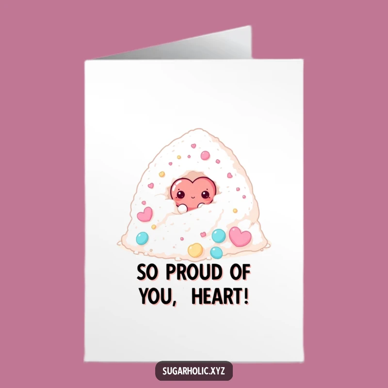 Free Printable Congrats Card: Shy Heart Celebrates - Funny Downloadable Gift