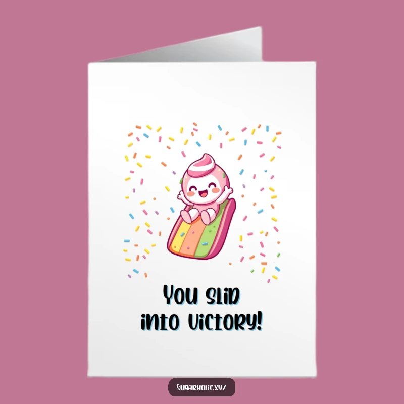 Free Printable Congrats Card: Sprinkle Slide for Your Win!