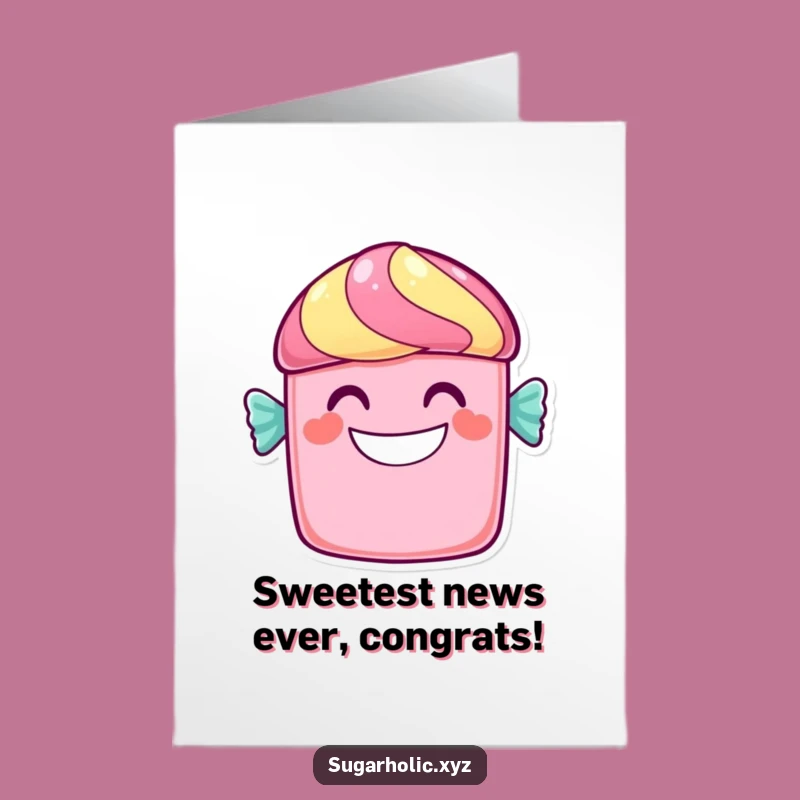 Free Printable Congrats Card: Sweet Candy Bar Grin Downloadable Celebration