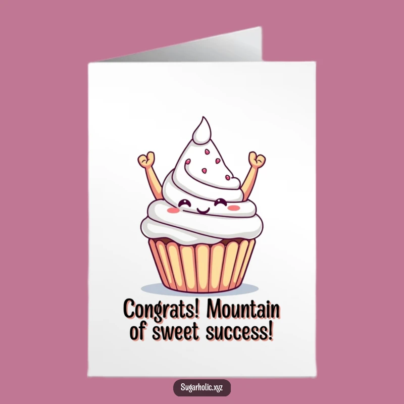 Free Printable Congrats Card: Triumphant Cupcake's Sweet Victory, Downloadable Gift