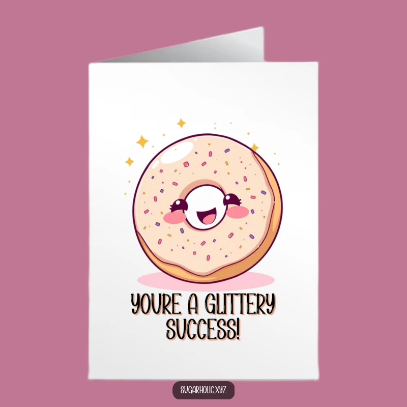 Free Printable Funny Congrats Card: Sparkle Donut Success - Downloadable Celebration