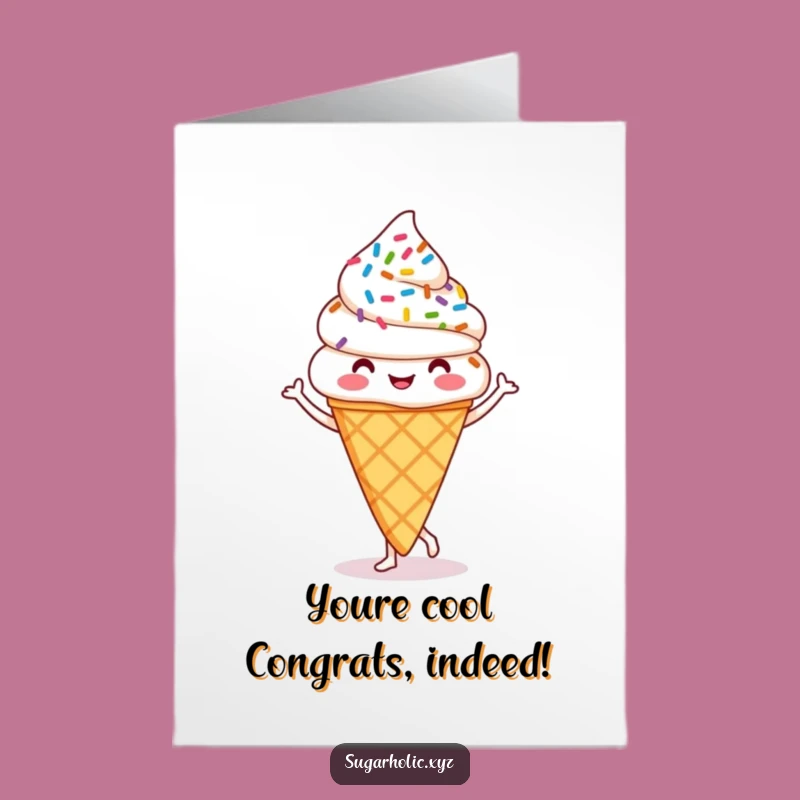 Free Printable Ice Cream Jig Congratulations Card: Funny Downloadable for Joyful Moments
