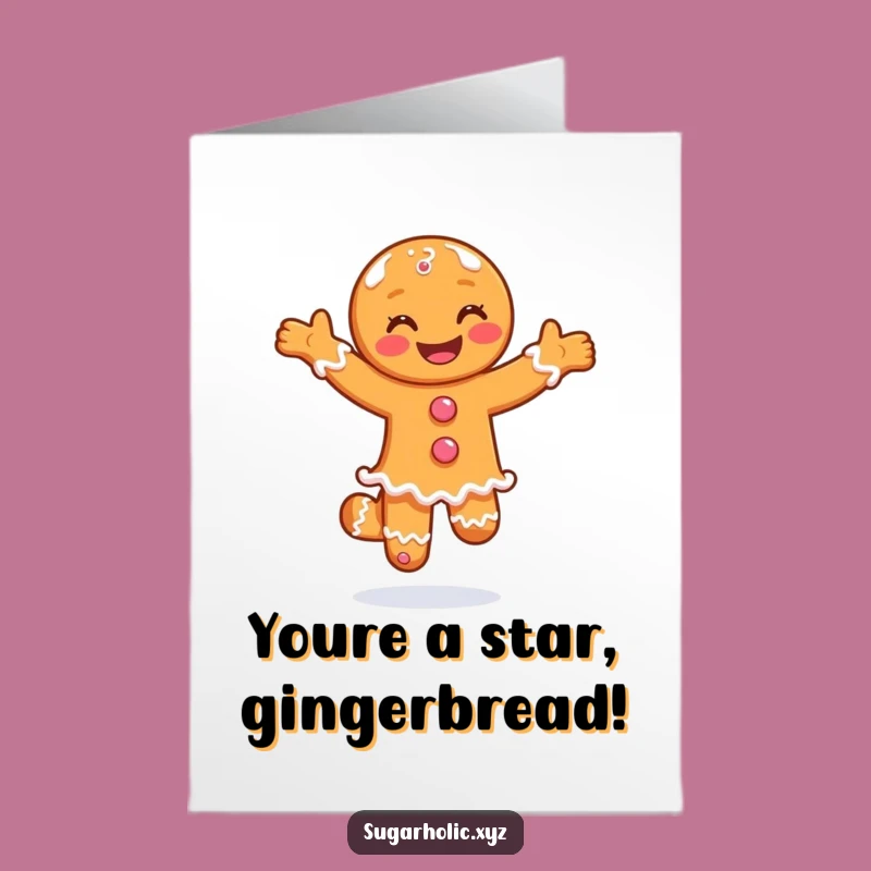 Gingerbread Pirouette Free Printable Congrats Card: Joyful Downloadable Success