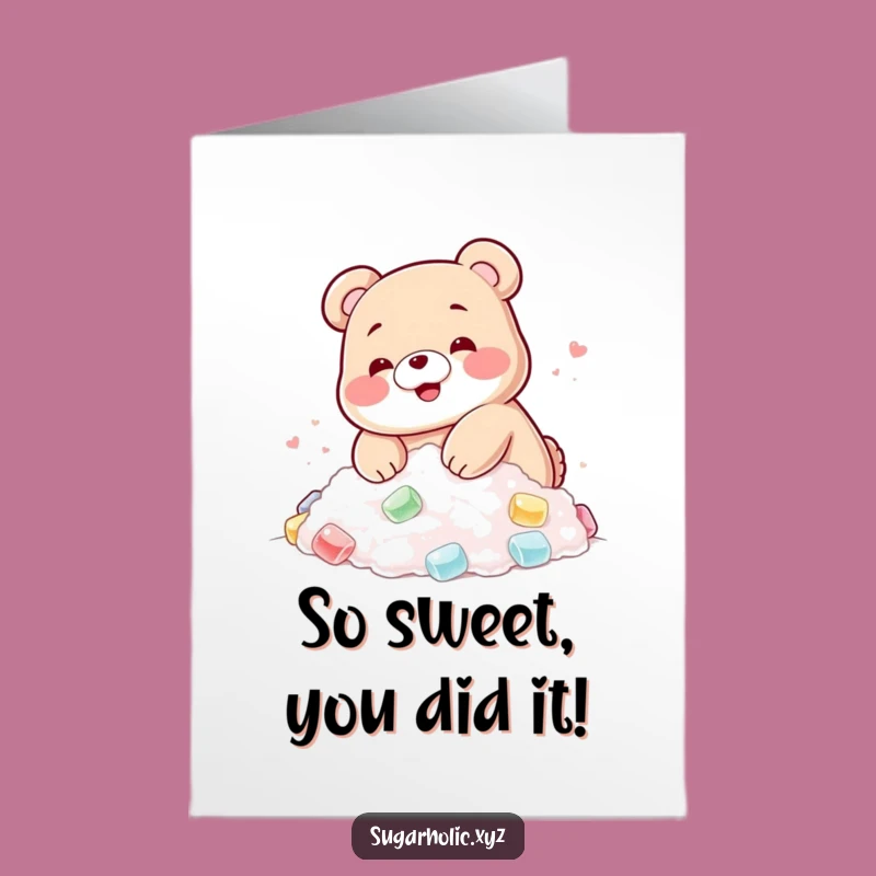 Gummy Bear Sugar Dive Free Printable Congrats Card: Sweet Downloadable Success
