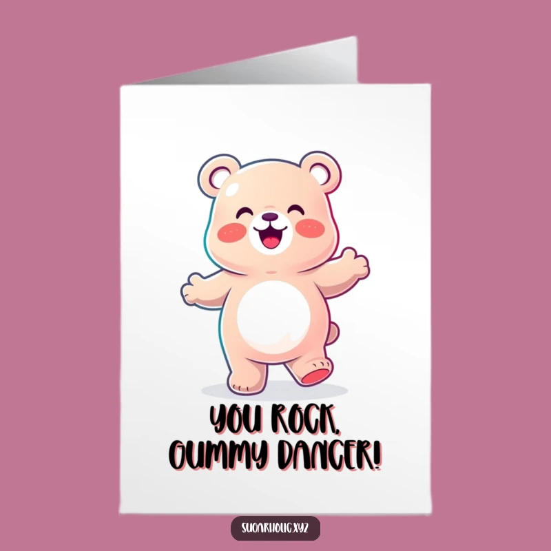 Free Printable Congrats Card: Gummy Bear's Happy Dance for Your Success!