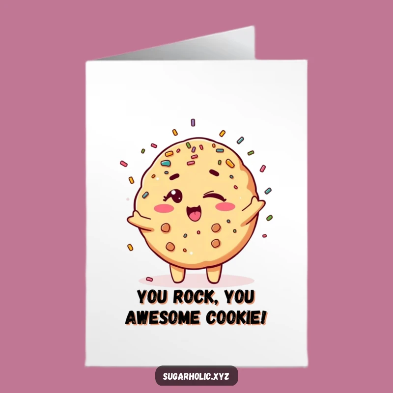 Free Printable Congrats Card: Winking Cookie Sprinkles - Funny Downloadable