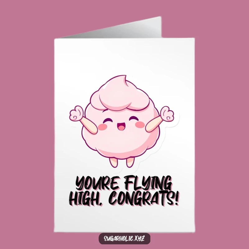 Free Printable Congrats Card: Candy Floss Cheer - Joyful DIY Downloadable Gift