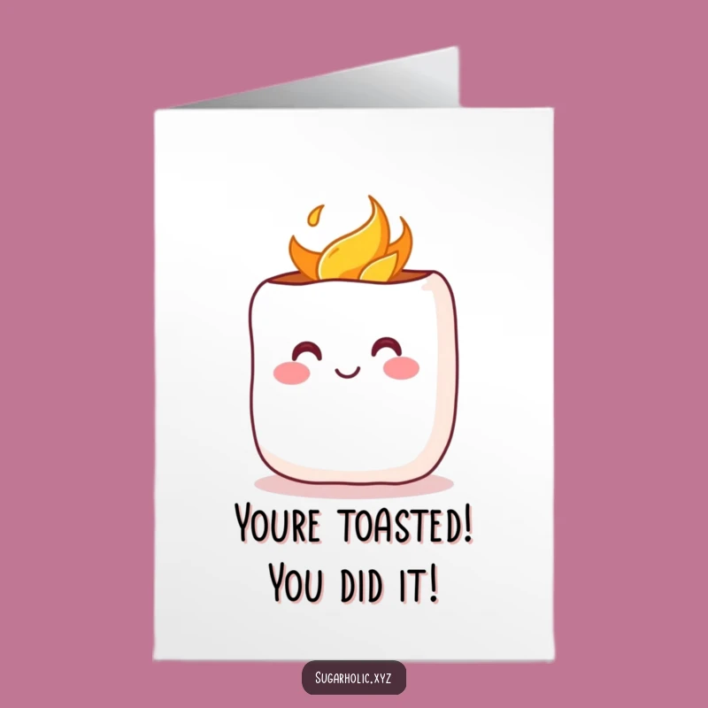 Free Printable Congrats Card: Toasted Marshmallow Success, Downloadable Warm Cheers