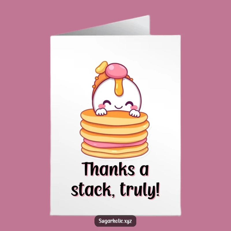Free Printable Thank You Card: Candy Pancake Peek - Funny Downloadable Gift