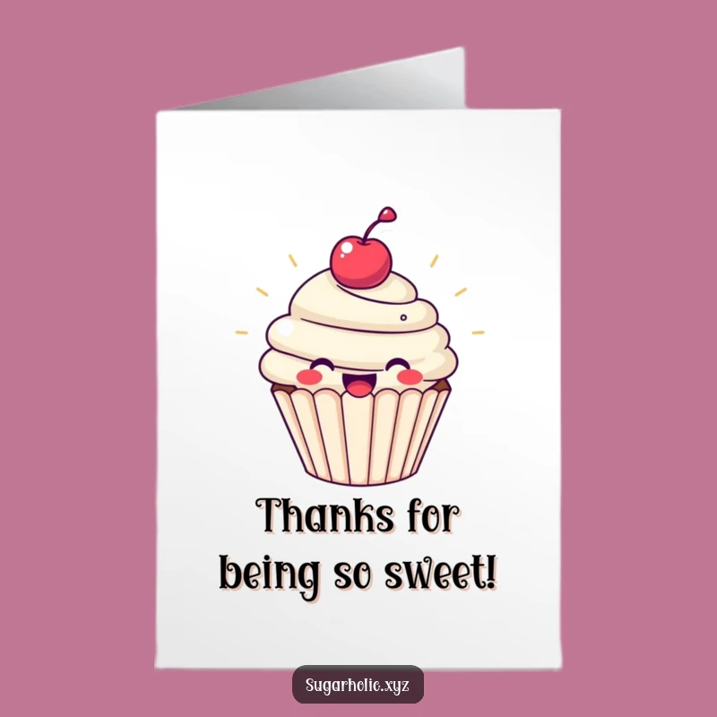 Free Printable Thank You Card: Cheerful Cupcake, Sweet Downloadable Appreciation
