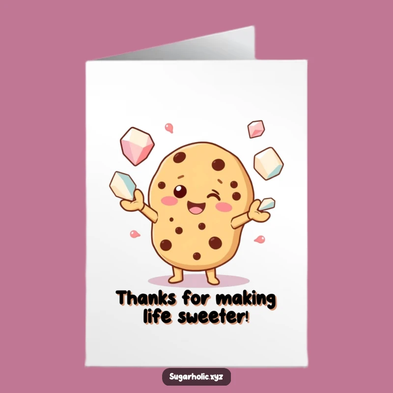 Free Printable Thank You Card: Cookie's Grateful Juggling Act - Downloadable Gift