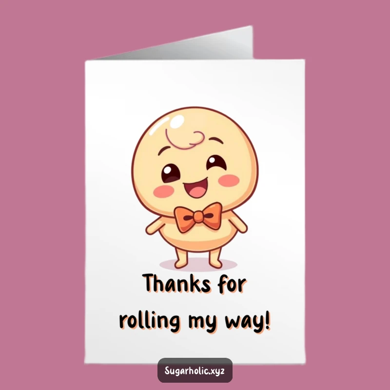 Free Printable Thank You Card: Giggling Candy Rolls to Show Your Funny Gratitude!