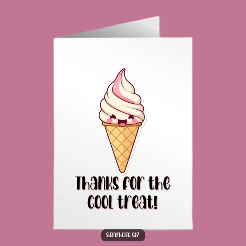 Free Printable Thank You Card: Jubilant Ice Cream Funny Downloadable Gift