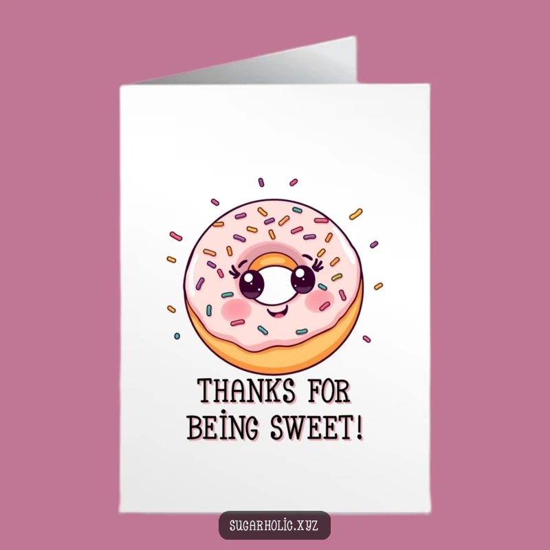 Free Printable Thank You Card: Sprinkle Donut for Your Kindness!