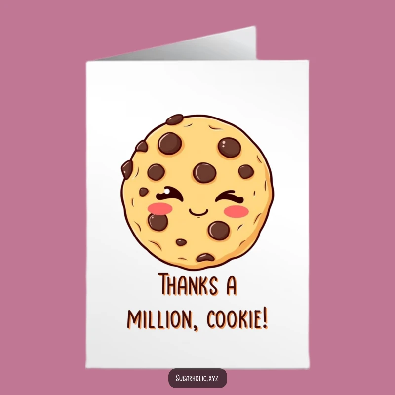 Free Printable Thank You Card: Winking Cookie Funny Downloadable Gift