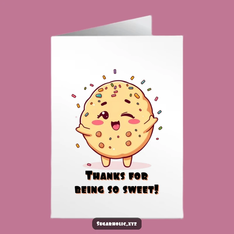 Free Printable Thank You Card: Winking Cookie Sprinkles - Funny Downloadable