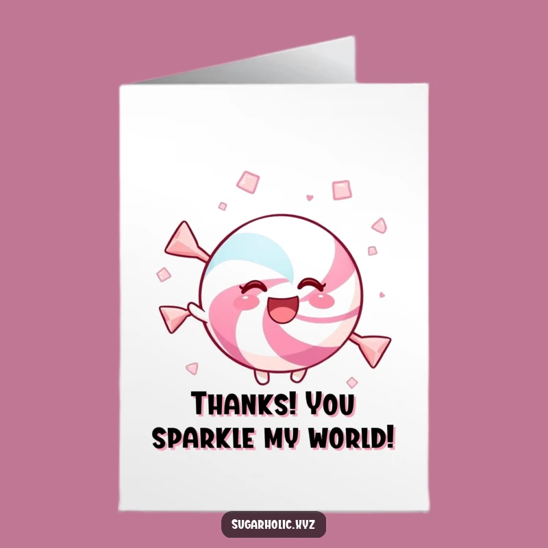 Funny Free Printable Thank You Card: Twirling Candy Joy, Sweet Downloadable Gift