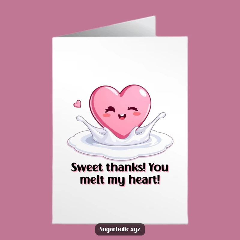 Funny Free Printable Thank You Card: Winking Candy Heart Splash, Sweet Downloadable Gift