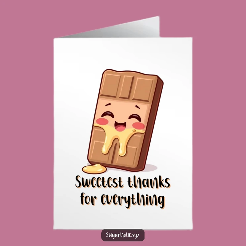 Free Printable Thank You Card: Giggling Chocolate Bar - Humorous Downloadable Gift