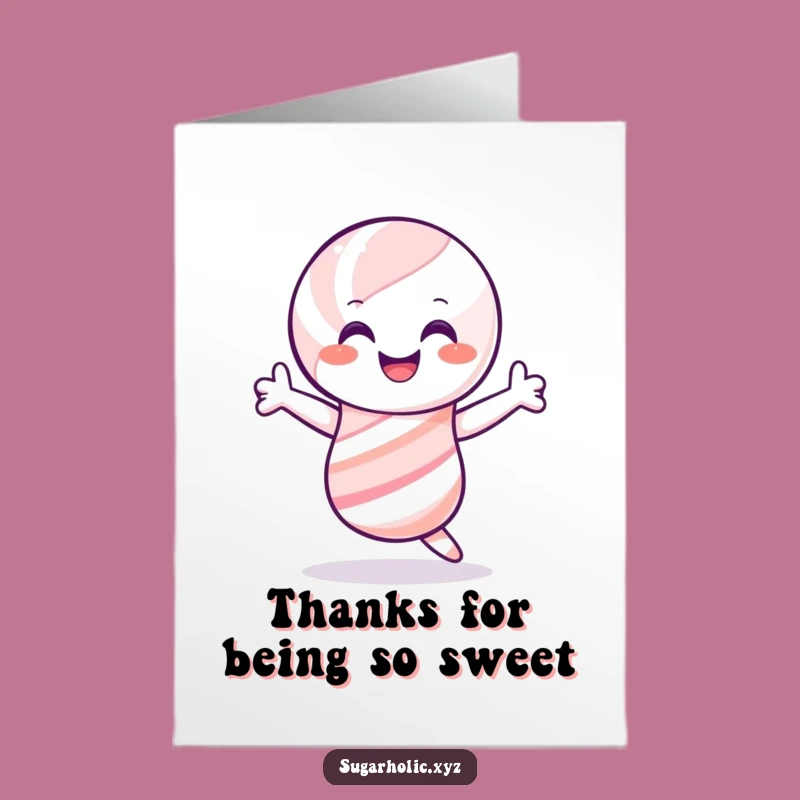 Free Printable Thank You Card: Candy Cane Shimmy - Fun Downloadable Gift