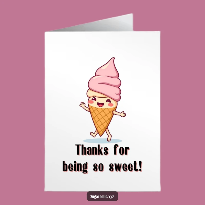 Free Printable Ice Cream Thank You Card: Jigging Fun, Humorous Downloadable Gift