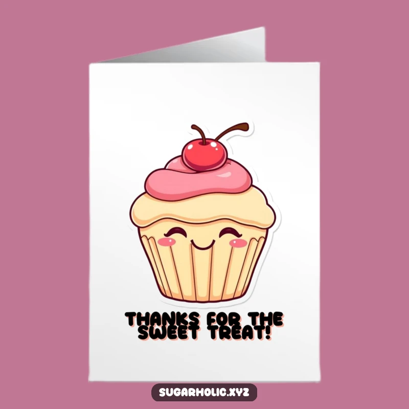Free Printable Thank You Card: Bouncing Cupcake Sweet Funny Downloadable Gift