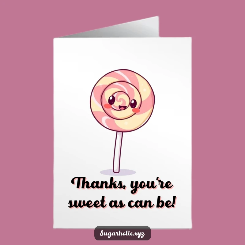 Free Printable Lollipop Thank You Card: Giggling Cartwheel of Gratitude!