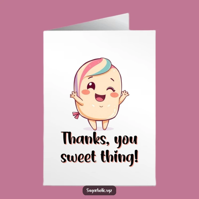 Free Printable Thank You Card: Candy Curtsy, Elegant Downloadable Appreciation