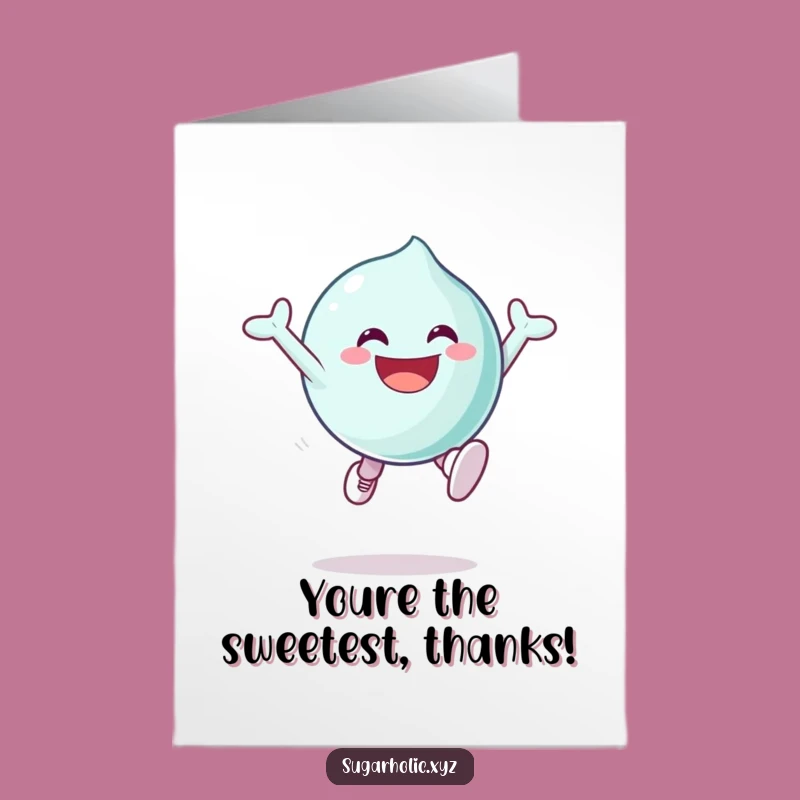 Free Printable Thank You Card: Excited Candy Character, Funny Downloadable Gift for Sweet Gratitude