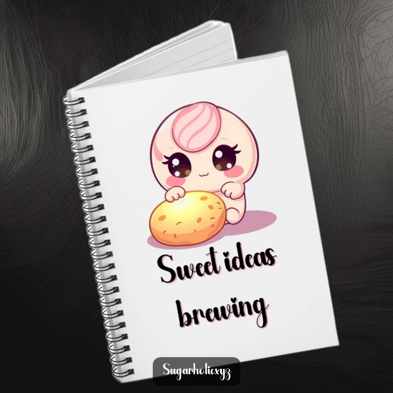 Funny candy character with shiny eyes, reaching for a glowing cookie, perfect for journaling and lists.