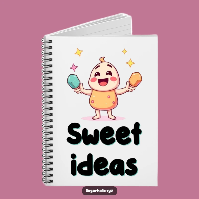 Funny Candy Juggler Notebook - Sparkling Rock Candy Journal Gift
