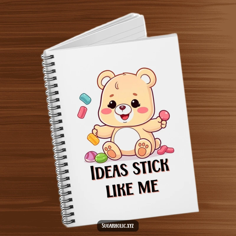 Funny Gummy Bear Notebook: A gummy bear with a sticky grin juggles a mess of candies, inspiring creative and funny notes.