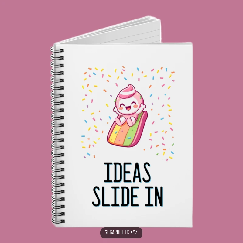 Funny Candy Slide Notebook: Jot Notes with Adventure, Gleeful Character, Sweet Funny Gift