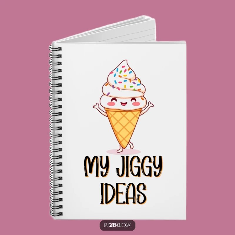 Funny Dancing Ice Cream Cone Notebook - Jot Down Fun Ideas, Perfect Funny Gift