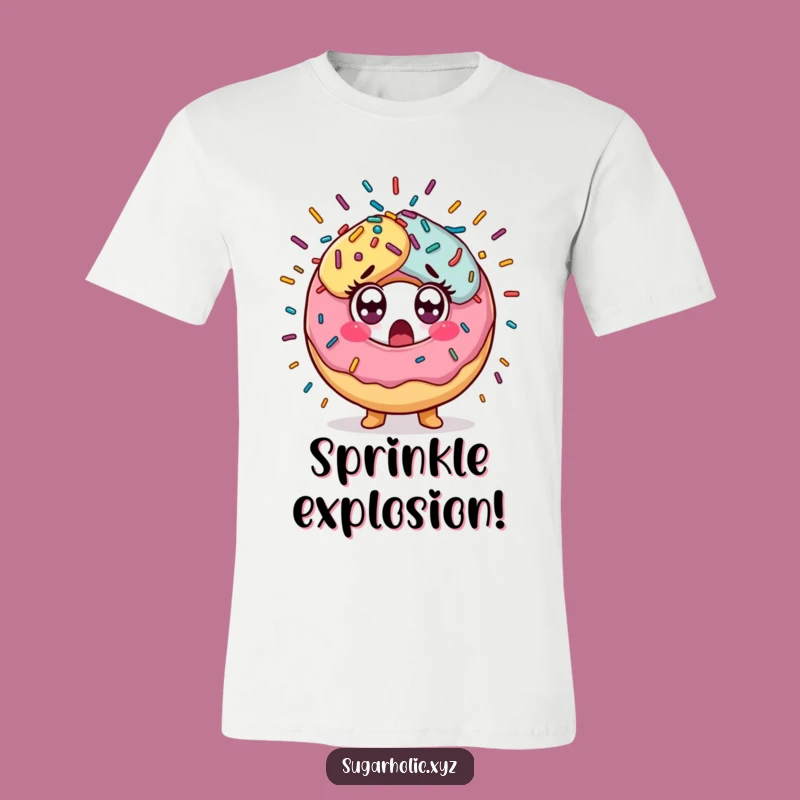 Funny Donut Sprinkles T-Shirt: Surprise Explosion Tee Funny Gift