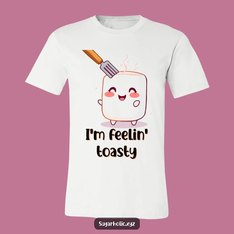 Funny Toasted Marshmallow T-Shirt: Cheerful Blush Delight for a Funny Gift
