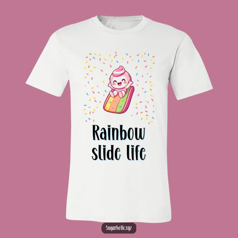 Funny Candy Slide T-Shirt: Gleeful Character Fun, Ideal Funny Gift