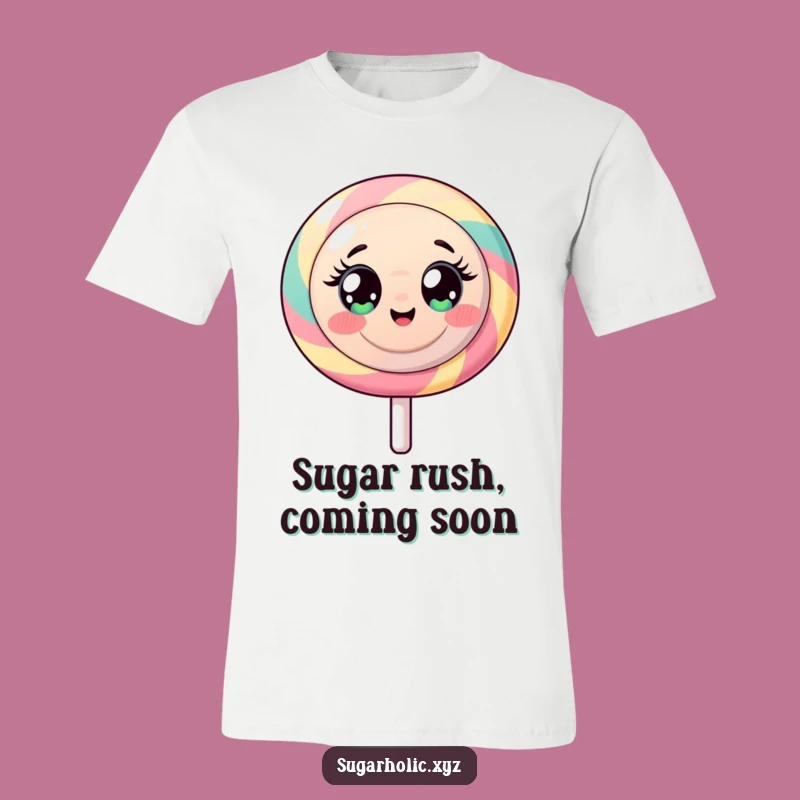 Funny Lollipop T-Shirt: Radiating Sugary Energy with Wide-Eyed Charm