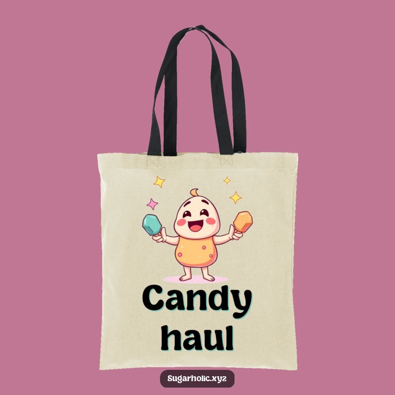 Funny Candy Juggler Tote Bag - Reusable Rock Candy Carryall Gift