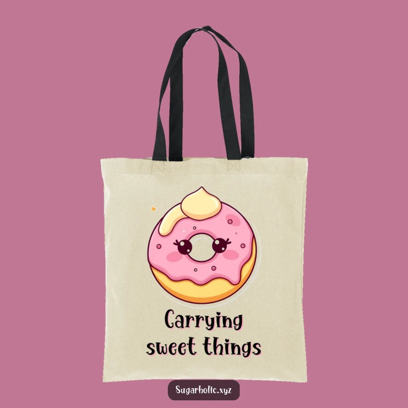 Funny Donut Smile Tote Bag: Carry Your Sweet Treat Obsession!