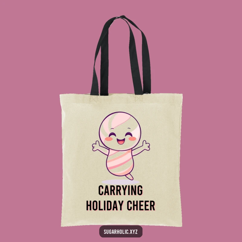 Funny Candy Cane Shimmy Tote Bag - Carry Your Joy with Festive Style!